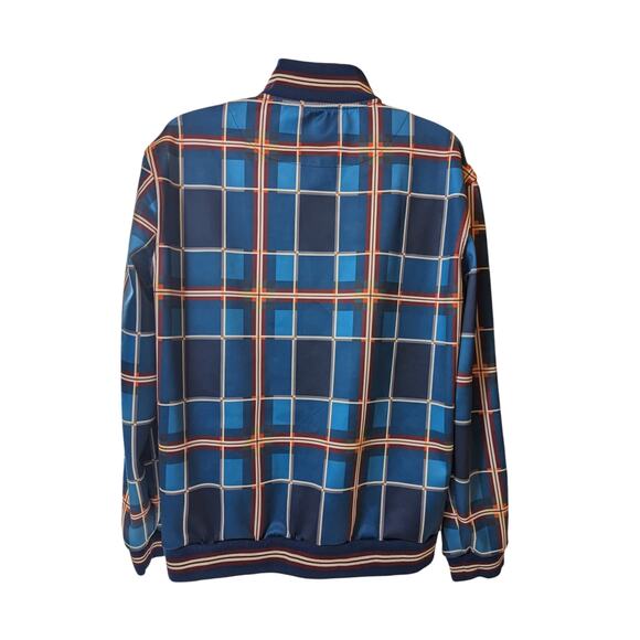 Stacy Adams Jacket Men XXL Blue Plaid Lightweight Track Full Zip Streetwear Bold - Picture 7 of 16